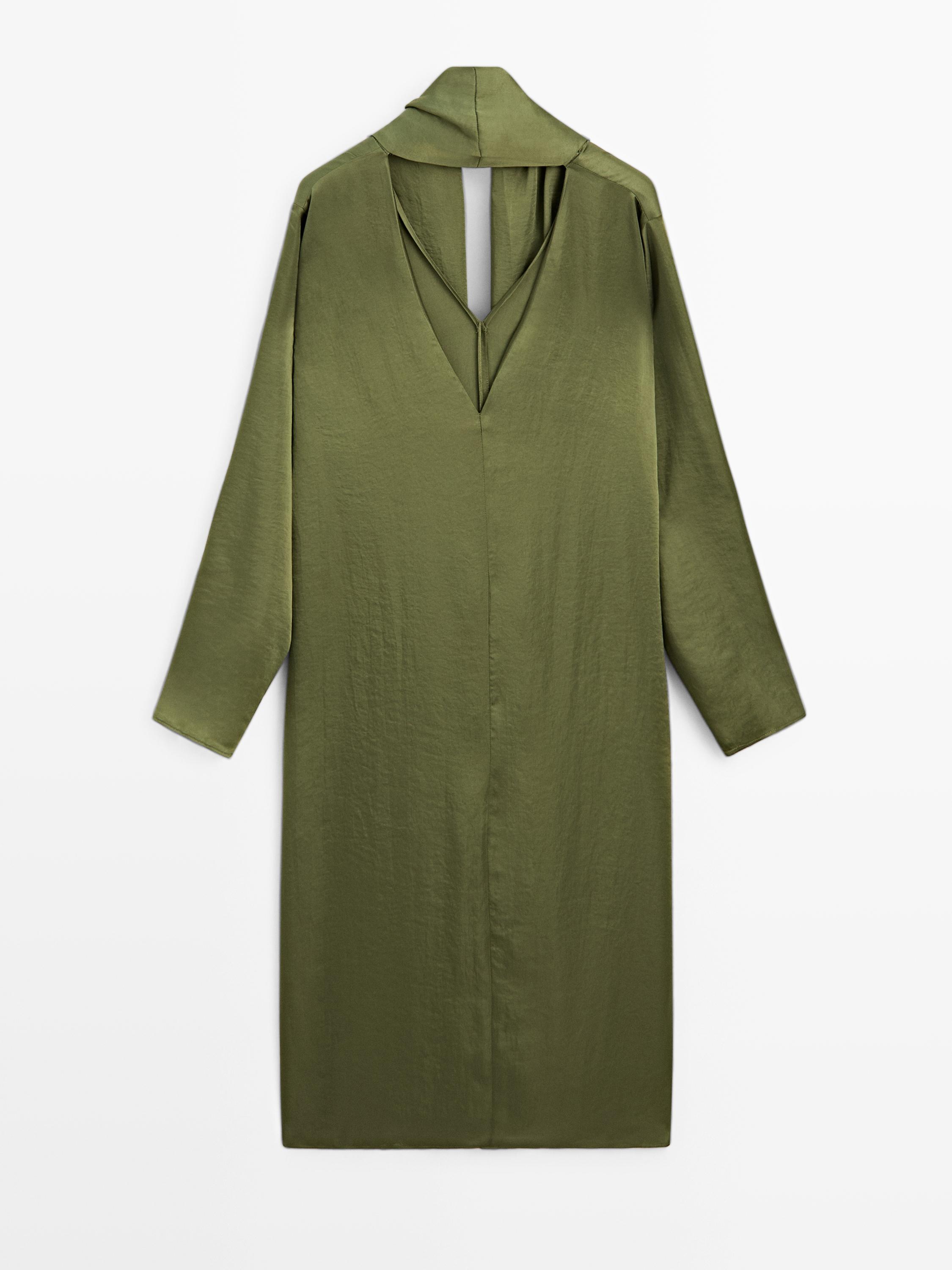 Long V-neckline blouse with tie detail - STUDIO